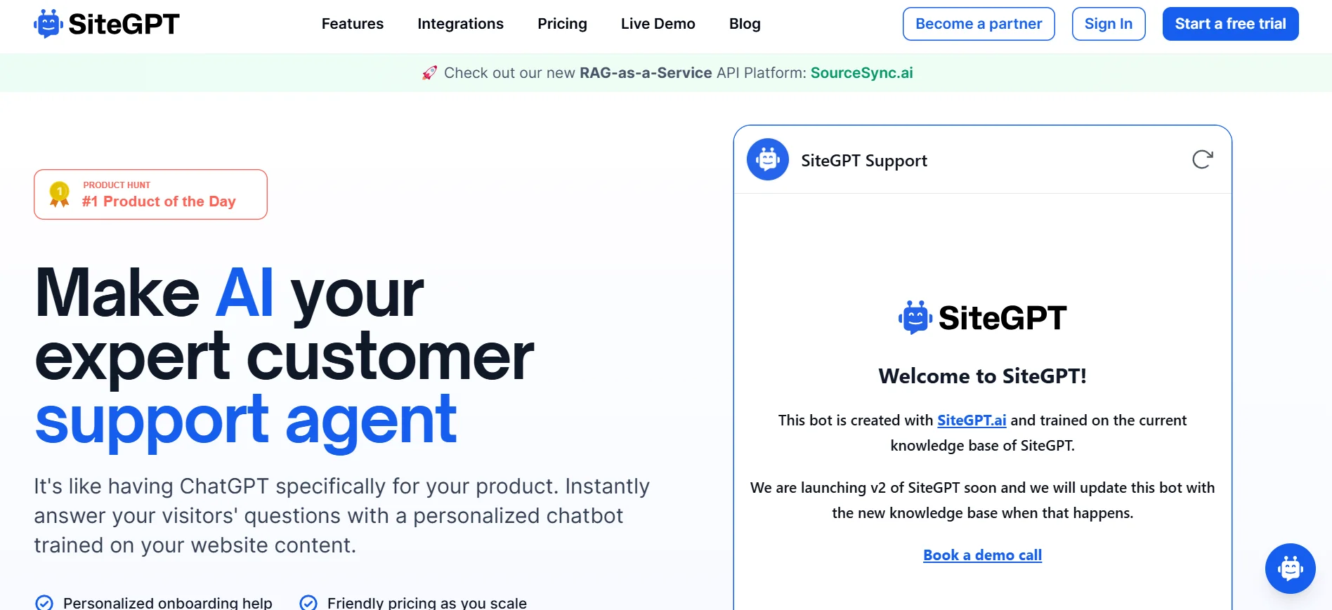 AI Question Answer Tool 3 SiteGPT - Heyeve.ai