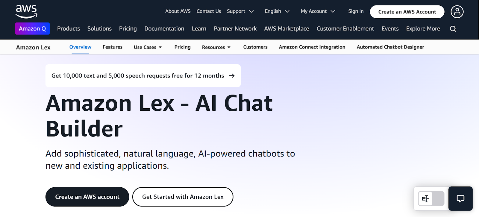 AI Question Answer Tool 8 Amazon Lex - Heyeve.ai