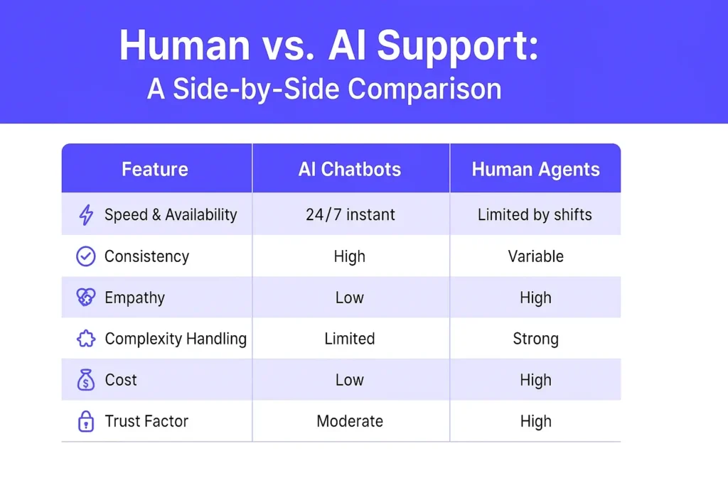 Human vs. AI Support A Side-by-Side Comparison - Heyeve.ai